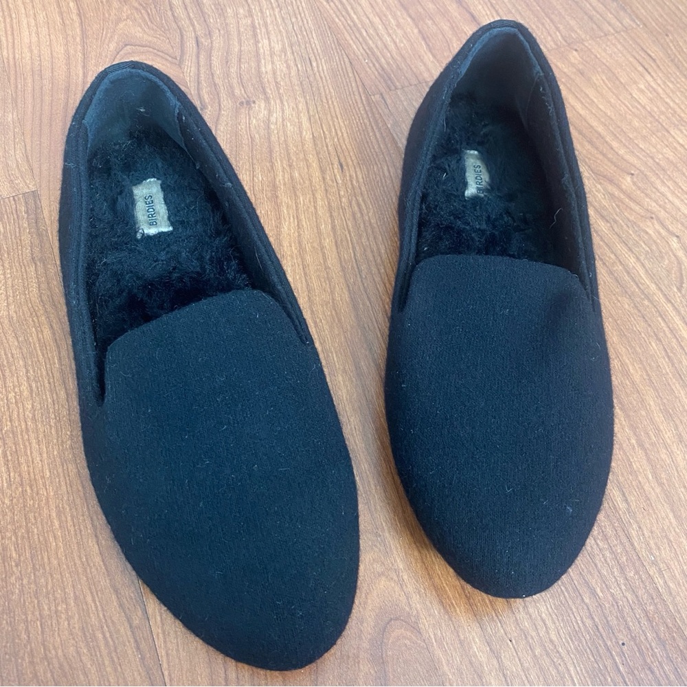 Birdies The Starling Wool Faux Fur Lined Smoking Slipper Loafer Flats